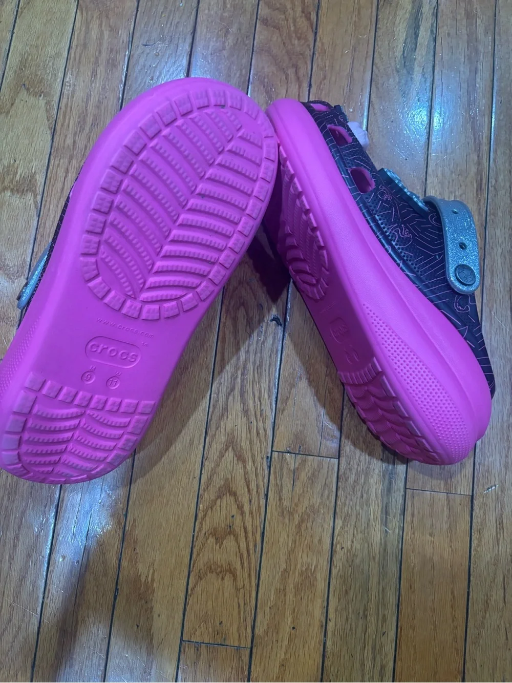 CROCS X BARBIE CRUSH CLOG SHOES Black The Movie M9/W11 EUC